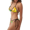thumbnail image 5 of Salouo Easter eggs (2) Pattern Women's Sexy Bikini Set,String Two Piece Swimsuit V Neck Swimwear Self Tie Spaghetti Straps Bathing Suits -Small, 5 of 6