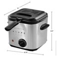 New 1.58 Qt Silver Small Electric Deep Fryer with Removable Frying