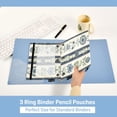 thumbnail image 5 of Dailycode 2 Pack Pencil Pouch for 3 Ring Binder Smooth Zipper Folders with Pockets Clear Window Pencil Case, Traditional Striped with Flower Motifs, 5 of 6