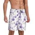 thumbnail image 2 of Fuzoiu Orchids Flowers Print Pajama Shorts for Men, Men's Pajama Bottoms,Mens Lounge Sleepwear,Pajama Pants with Pocket-Large, 2 of 6