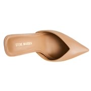 Steve Madden Mod Pointed Toe Mule Kitten Heels for Women, Casual Leather Low Heel Dress Sandals, Slip on Closed Toe Slip Resistant Comfort Sole