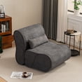 thumbnail image 4 of Soft Pellet Velvet Recliner, Comfortable Lounge Chair with Waist Pack Padding, Lazy Floor Single Sofa Chair with Pillow, Ideal for Living Room, Bedroom Office, 4 of 7