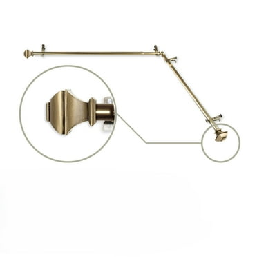Contemporary Home Living Corner Window Curtain Rod with Mounting Brackets - 104" - Antique Brass