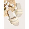 thumbnail image 1 of Women Orange Raw Trim Design Flat Sandals, Funky Open Toe Slide Sandals For Summer, 1 of 4