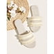 thumbnail image 1 of Women Orange Raw Trim Design Flat Sandals, Funky Open Toe Slide Sandals For Summer, 1 of 4