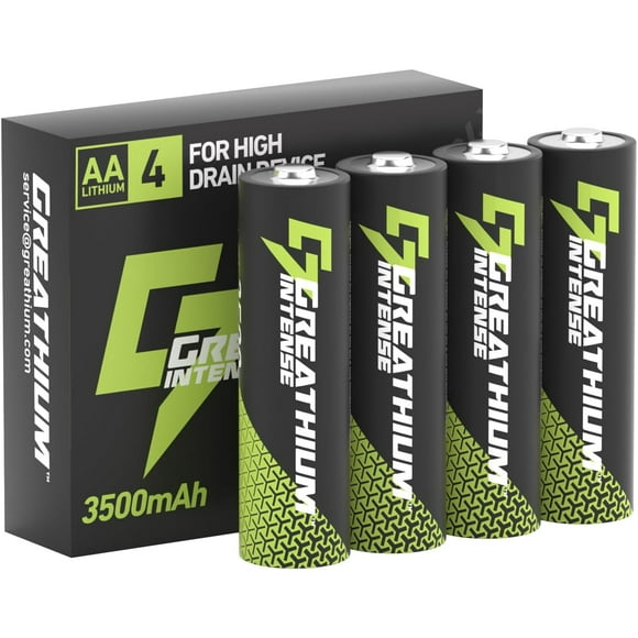 Greathium Lithium Batteries AA, 3500mAh 1.5V Double A Lithium, Lasting Batteries for Blink Camera, Non-Rechargeable 4 Pack