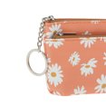 thumbnail image 5 of Unique Bargains 1 Pc Coin Purse Wallet Portable Two Zippered Pockets Floral Coin Purse Pouch Orange, 5 of 5