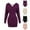 Beige, variant on Women Knit Sweater Bodycon Dress Stretchy Stylish Fashion Fall Winter Wrap V Neck Jumpers Mini Dresses Purple L