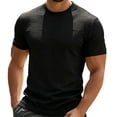 thumbnail image 2 of Dolkfu Crew Neck Shirts&nbsp;for Men Minimalist Short Sleeve Pull-on Black T-Shirts Solid Athletic Modern Tops Black,Xxl, 2 of 6