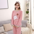 thumbnail image 4 of Clearance Women Pajama Sets Cartoon Print Long Sleeves Nightgown Sweet Cute Female Loose Sleepwear Long Sleeve Loungewear, 4 of 6