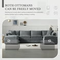 thumbnail image 5 of Holaki 136''Modular Sectional Sofa,Oversized U Shaped Cloud Couch with Movable Ottomans,Extra Deep Seat,Modern Comfy Chenille Sofa with Chaise,6 Seat Convertible Couches for Living Room,3 Colour Sofa, 5 of 9