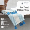 thumbnail image 3 of HEIRLOOM COMFORT Turquoise Blue Decorative Dotted Kitchen Towels 16x26 Inch, 12 Pack, 100% Cotton, Soft & Absorbent Dish Towels with Tassels, Quick-Dry for Cleaning, Drying Dishes, and Daily Use, 3 of 7