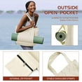 thumbnail image 3 of Bolsa con porta esterilla de yoga, bolsa de mano para pilates y bloque de yoga para mujer, bolsa de hombro de lona con bolsillo para gimnasio, oficina, viajes, 3 of 5