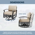 thumbnail image 4 of ALAULM 5 Pieces Aluminum Outdoor Patio Furniture Set, 4 Seats Patio Conversation Sets with 48" Round Propane Fire Pit Table,Metal Furniture Set with Thick Cushion,Sand, 4 of 9