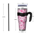 thumbnail image 4 of 40oz Tumbler,Pink Breast Cancer and Love Insulated Tumblers with Removable Handle,Stainless Steel Double Vacuum Coffee Tumbler Cup with Straw for Home,Office,Travel,Party, 4 of 5
