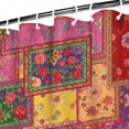 thumbnail image 3 of Pioneer Flower Floral Print Pattern Shower Curtain 84"x72", Bathroom Decorative Shower Curtain Set with 12 Hooks, Waterproof Washable, 3 of 6