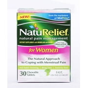 NatuRelief Natural Pain Management for Women Menstrual Pain Chewable Tablets, 30 Ct
