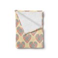 thumbnail image 2 of Heart Soft Flannel Fleece Throw Blanket, Repetitive Romantic Plaid Motif Hearts Valentines, Cozy Plush for Indoor and Outdoor Use, 50" x 60", Champagne Multicolor, by Ambesonne, 2 of 5