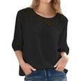 thumbnail image 2 of Blouses for women dressy casual Cotton and Linen Soft Clothing M Black womens blouses, 2 of 4
