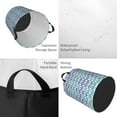 thumbnail image 5 of YFYANG Waterproof Laundry Hamper, Blue Wavy Lines Laundry Basket Oxford Fabric with Handle Foldable, S, 5 of 8