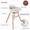 thumbnail image 3 of Fodoss Trona De Madera 3 En 1 para Bebés Y Niños Pequeños,Trona Infantil Convertible Fácil De Limpiar,Silla De Diseño Moderno para Comer De Bebe, 3 of 5