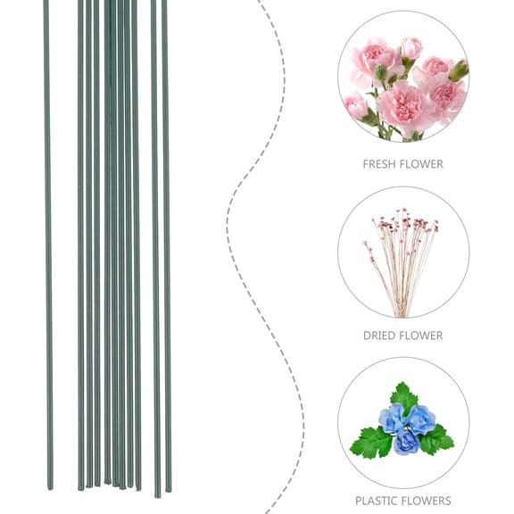 Worgeous Flexible Plastic Flower Stems with Iron Wire for Decor Green Color Perfect for Wedding and Home Decoration 11 Pieces