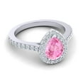 thumbnail image 3 of 1.35 T.C.W Natural Diamond Pink Sapphire Gemstone Trendy Engagement Ring for her Solid 14K White Gold Size 5.5 by Diamond-Capitals, 3 of 8
