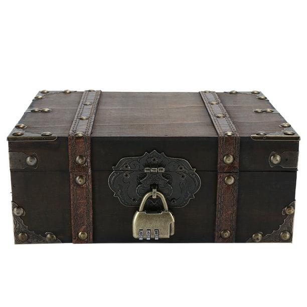 Treasure Chest, European Style Large Capacity Vintage Wooden Storage
