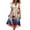 Khaki, variant on KLHDSF 250 Anniversary USA Merchandise Dresses For Women Short Sleeve V Neck Tie Waist Foral Elegant Summer Dress Red XXL