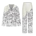 thumbnail image 3 of Santorini Black & White Greece Women's Long Sleeve Flannel Pajama Set Sleepwear M, 3 of 5
