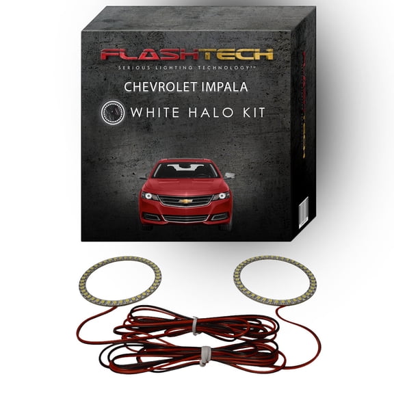 Flashtech White Angel Eye LED Headlight Halo kit for 2014-2016 Chevrolet Impala Headlights