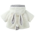 thumbnail image 6 of GYRATEDREAM Infant Toddler Baby Girls Cute Winter Warm Thick Fur Capes Cardigan Cloak Windproof Coat with Bow Pom-Pom Balls for 3-6M White, 6 of 9