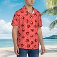thumbnail image 3 of Fuzoiu Ladybugs On Red Polka Dot Print Hawaiian Shirt for Men, Summer Beach Casual Short Sleeve Button Down Shirts, Men’s Beach Summer Shirts with Pocket,X-Large, 3 of 7