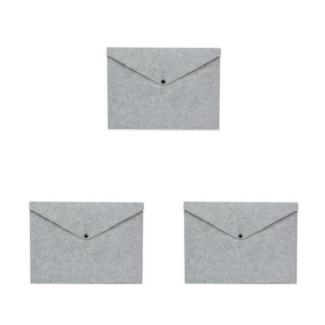 ZheElen Felt Folder Organizer For Artists Crafters And Sewers File Document Bag File Folders File Storage Organized Clutter-free light grey 3Set