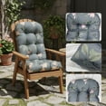 thumbnail image 2 of TOPCHANCES Outdoor Adirondack Chair Cushion with Ties, Water-Resistant Oxford Fabric High Back Rocking Chair Cushions (Pattern #B), 2 of 7