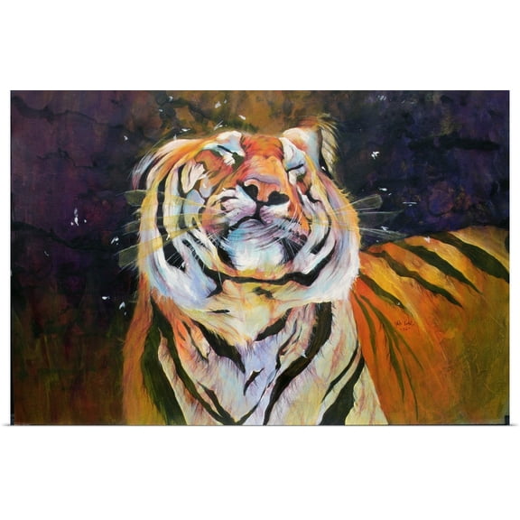 Great BIG Canvas | Rolled Odile Kidd Poster Print entitled Tiger (Shaking Head) 1996