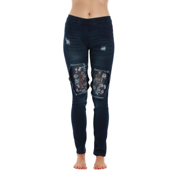 Just Love Denim Wash Ripped Jeggings for Women
