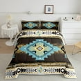 thumbnail image 2 of jejeloiu Vintage Aztec Rhombus Bedding Comforter Set,Brown Cyan White Twin Comforter Sets,Ancient Bohemian Geometric Bedding Set For Kids,Luxury Bedroom Decor Reversible,2 Pieces, 2 of 8