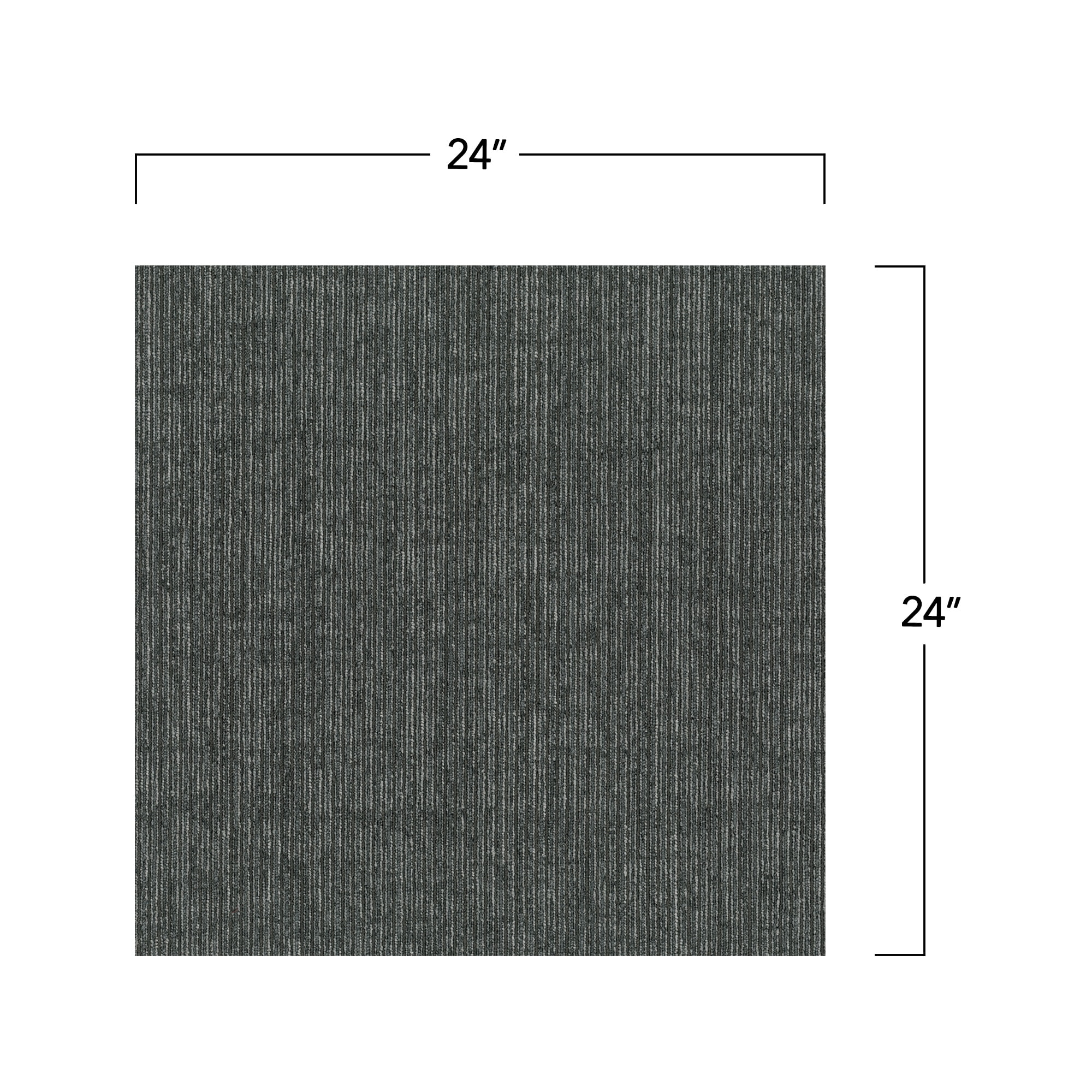 Mohawk Basics 24" x 24" Carpet Tile with EnviroStrand™ PET Fiber in Charcoal (96 sq ft per carton)