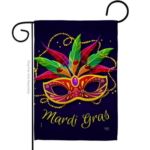Breeze Decor G168018-BO Mardi Gras Springtime Double-Sided Decorative Garden Flag, Multi Color