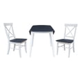 thumbnail image 5 of 42" Round Solid Wood Dual Drop Leaf Table with 2 Chairs in White/Heather Gray, 5 of 6