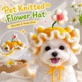 thumbnail image 6 of Pet Dog Knitted Hat, Summer Colorful Flower Pattern Crochet Cap, Breathable Soft Headwear for Small Dog Cat Outdoor Daily Fashion Accessory, 6 of 6