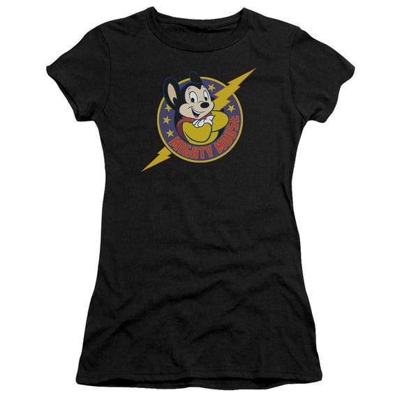 Mighty Mouse - Mighty Hero - Juniors Teen Girls Cap Sleeve Shirt - Medium