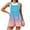 Dark Blue, variant on Summer Rompers for Women Gradient Overall Shorts for Beach Vacation Casual Sleeveless Wide Leg Short Jumpsuit with Pocket