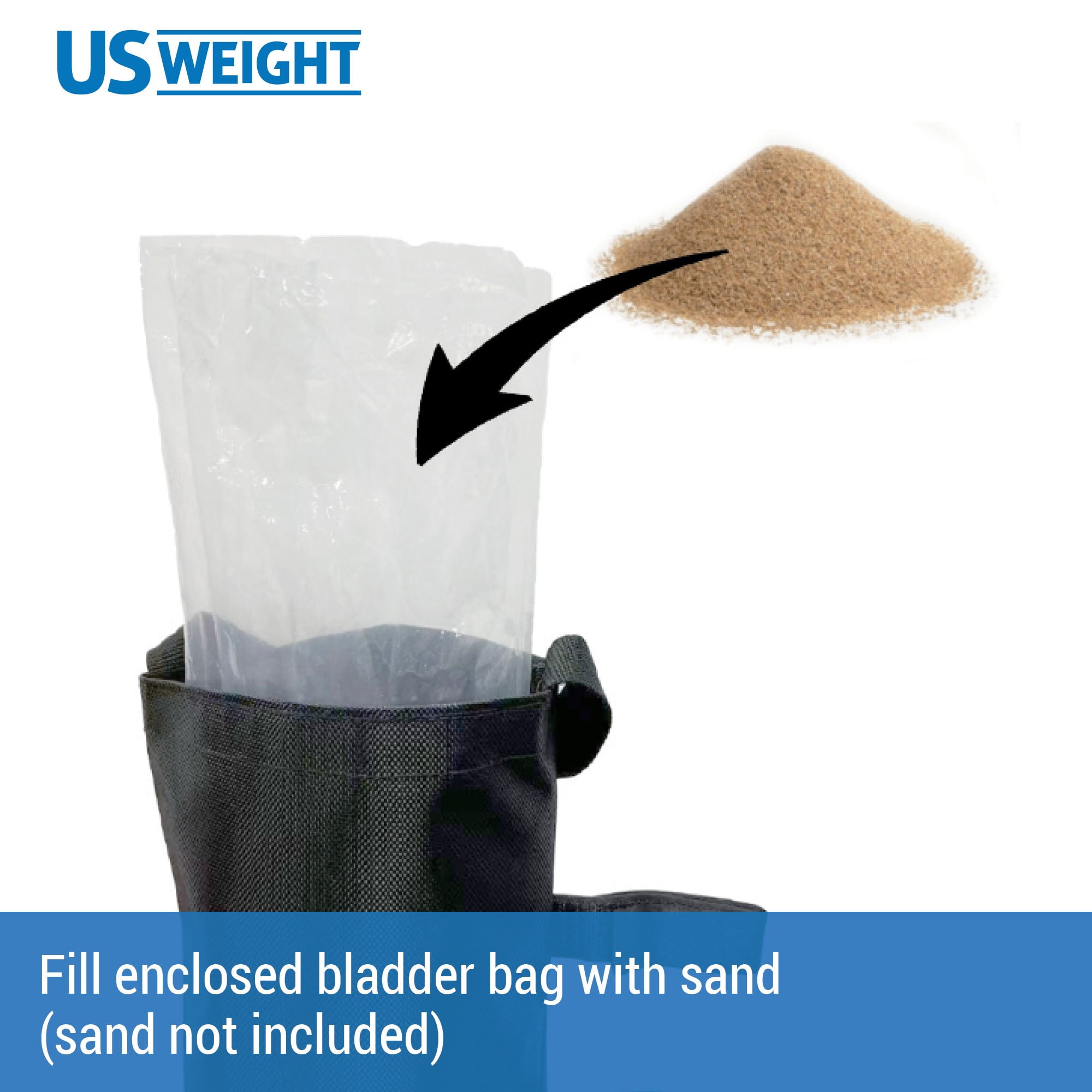 US Weight 100lbs Black Weight Bag Outdoor Canopy Weights (4 Pack)
