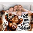 thumbnail image 4 of Highland Cow Gifts for Women Lovers,Warm Flannel Highland Cow Themed Throw Blanket for Couch Sofa 60"X50", 4 of 7