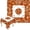 Brown, variant on Mahjong Table Cover, 55 x 55 Inch Square Tablecloth(Floral Pumpkin)