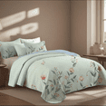 thumbnail image 2 of Davulos Full Queen Size Quilt Set 3 Pieces, Flowers Pattern Bedding Set Summer Bedspread Coverlet with 2 PIillow Sham for Adult Women,96"x90", 2 of 8