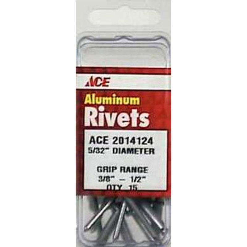 Rivets 5/32 X 1/2 Aluminum 15Pk Ace Pop Rivets 2014124A 082901015871