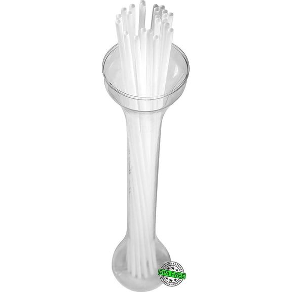 Extra Long Slim Plastic Drinking Straws, 18" x 0.21", 250 Count